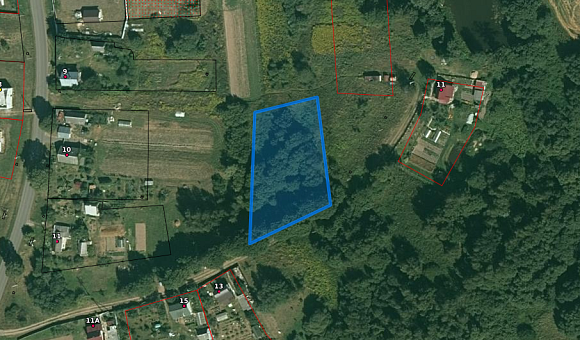 Лот №1. Земельный участок с кадастровым № 221281201601040169 площадью 0.2476 га по адресу: Витебская обл., Витебский р-н, Вороновский с/с, д. Дрюково, ул. Кольцевая, 4